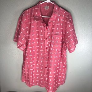 Coca Cola Red Button-Down Casual Shirt